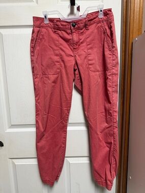 CAbi Women's Cargo Joggers in Coral